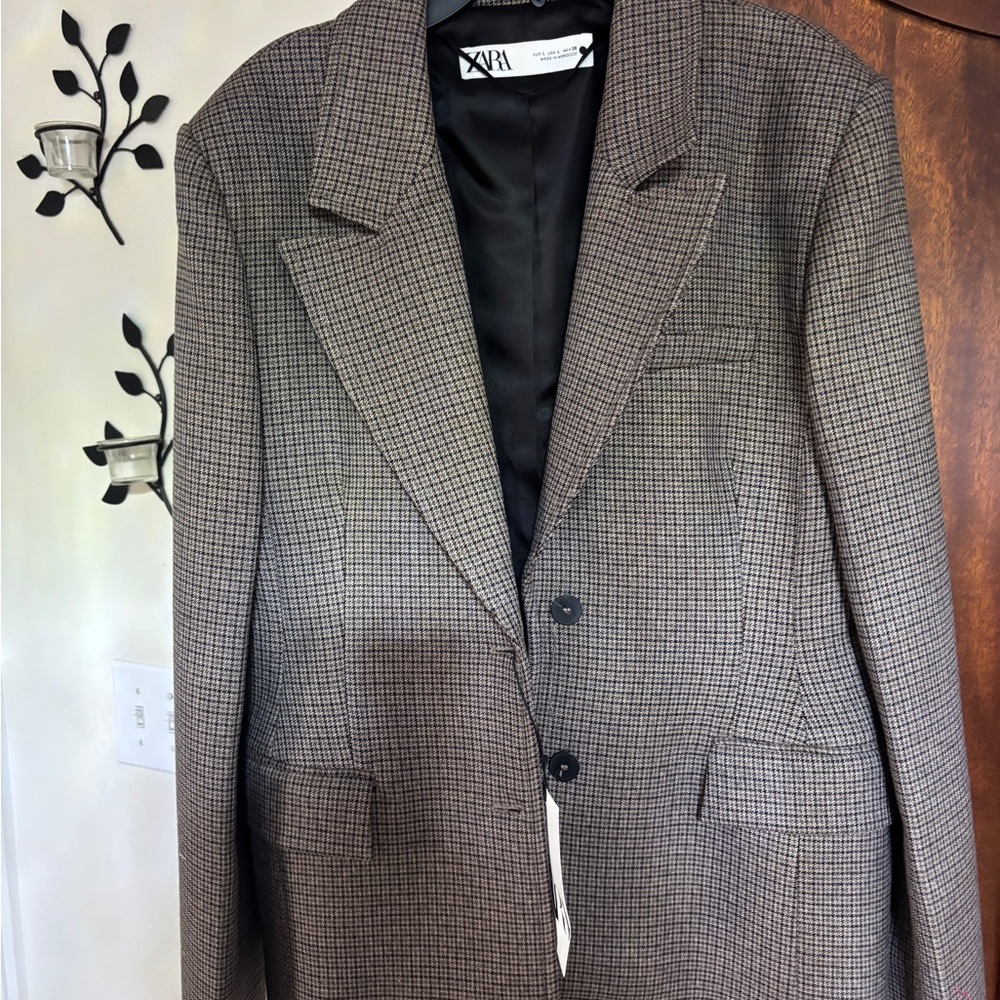 Zara Brown Sport Coat Tailored Blazer - Picture 3 of 5